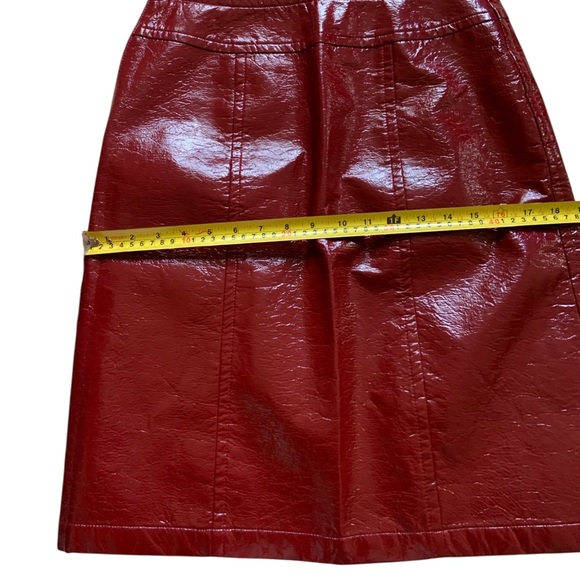 Francesca Mammoliti Shiny Reflective Patent Pu Leather  Skirt - Size 6 - Picture 8 of 13